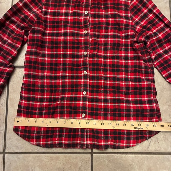 Levi's Men's Red Black Plaid Flannel Button Down Shirt Size L - Picture 5 of 6